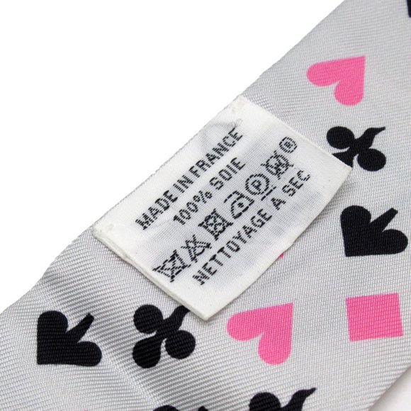 HERMES Scarf Twilly Silk Light Gray Multicolor Women's w0279a - Picture 3 of 5